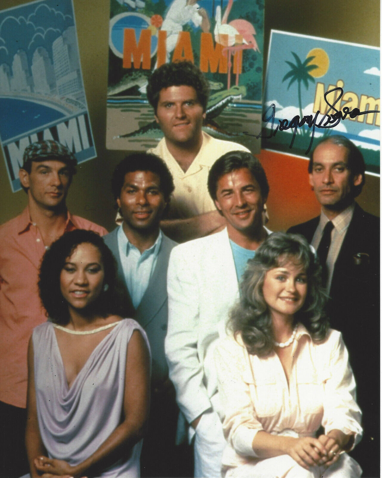 GREGORY SIERRA SIGNED AUTHENTIC MIAMI VICE LOU RODRIGUEZ 8X10 Photo Poster painting w/COA ACTOR