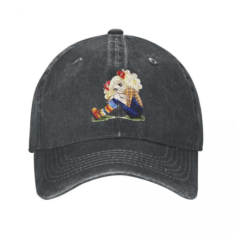 Candy Candy Anime Baseball Cap Vintage Distressed Denim Washed Cute Girl Headwear Unisex Style Outdoor Activities Soft Hats Cap