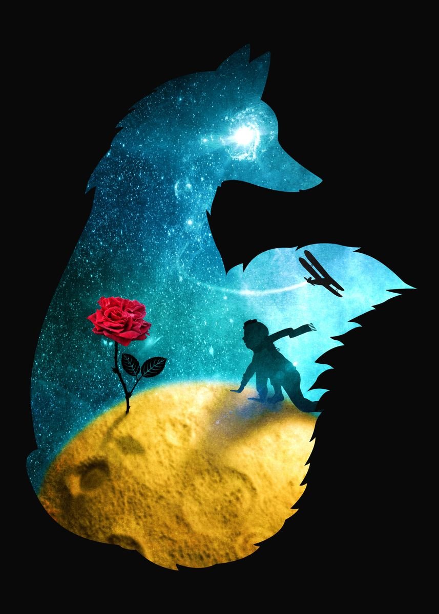 Silhouette - The Little Prince With Roses 40*50CM(Canvas) Full Round Drill Diamond Painting gbfke