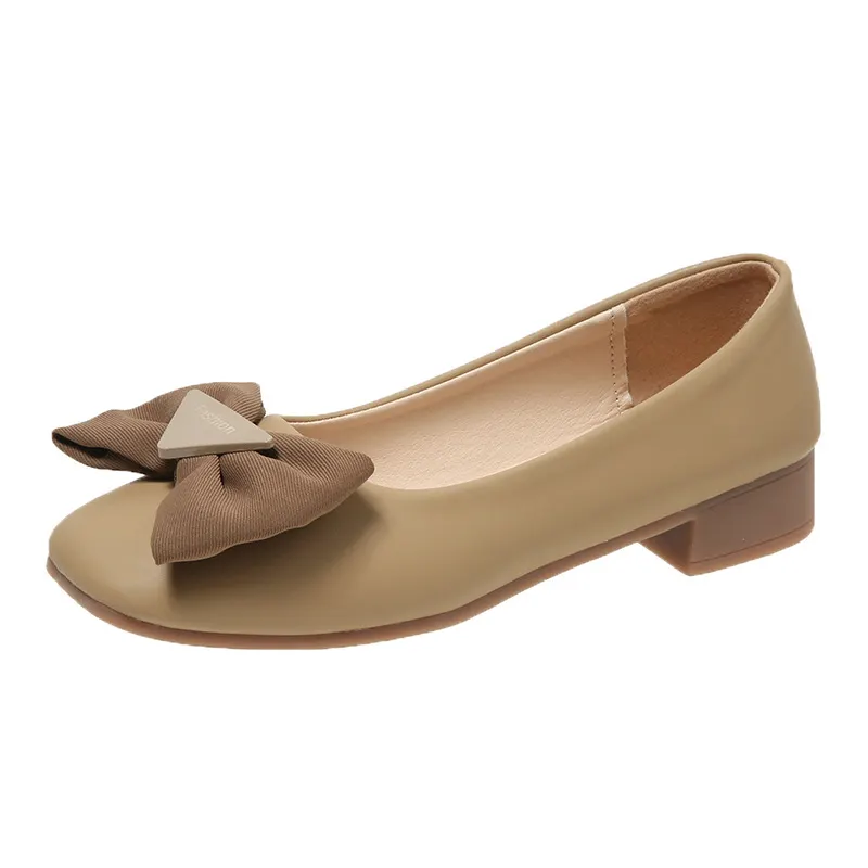 Breakj Breakj Single-Shoe Women's One-Legged Shallow Women's Shoes 2025 Autumn New Evening Wind French Bow Bean Shoes