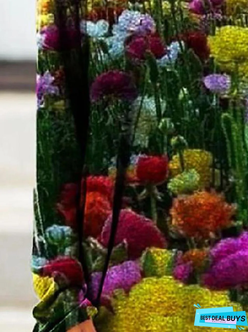 Women's T-Shirt Dress Tee Dress Knee Length Dress Long Sleeve Floral Patchwork Print Fall Spring Casual Vintage Green