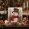 (20x20cm)Red Scarf Snowman Xmas Pearl Painting Art Kits With Inner Frame Pearl Gem Paintings Picture Arts Craft for Adults Beginners Home Wall Decor