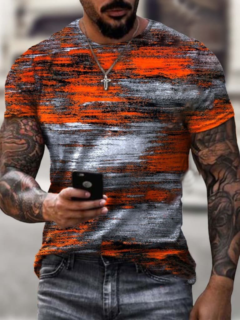 Designer abstract texture print T-shirt / [viawink] /