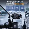 2K HD WiFi Motorcycle Camera IP67 Waterproof Motorcycle Dash Cam 140 Degree Wide Angle Driving Dash Cam DVR Camcorder for Cycling