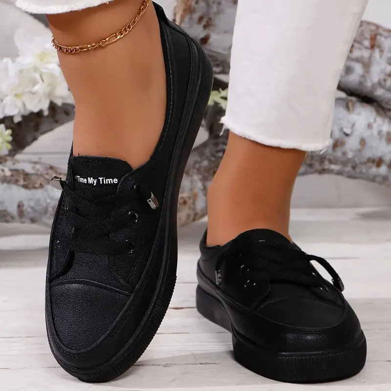 womens white lace up flat shoes breathable soft insole synthetic cover upper rubber sole     for casual formal     footwear classic   fabric lined interior details 2