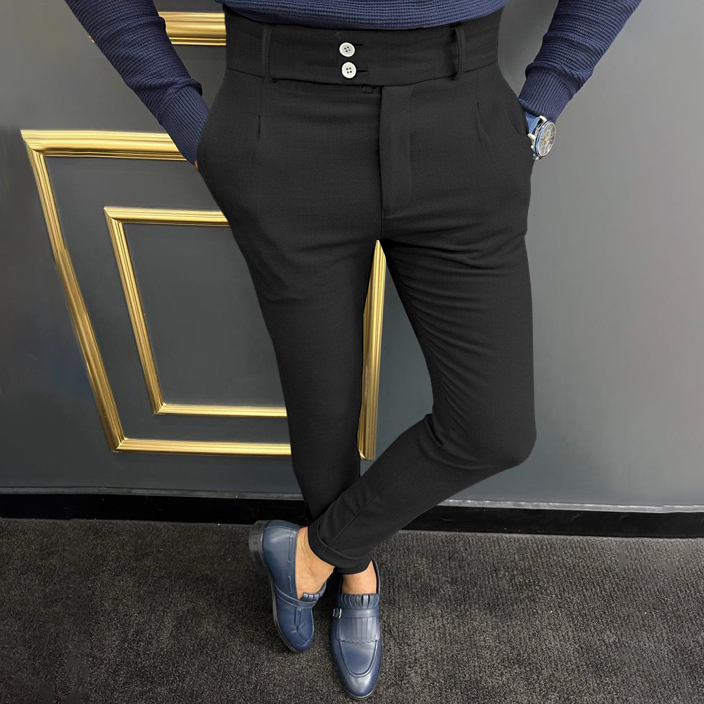 Fashion Gentleman Solid Color Pants