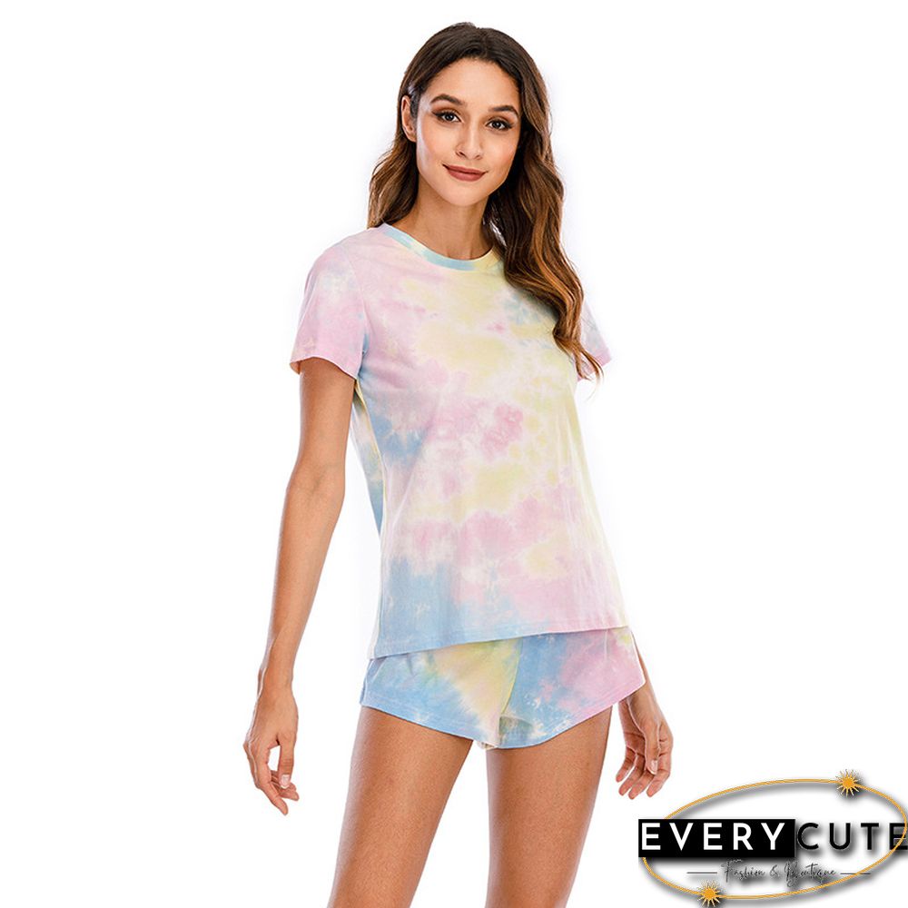 Pink Tie Dye 100% Cotton Shorts Set