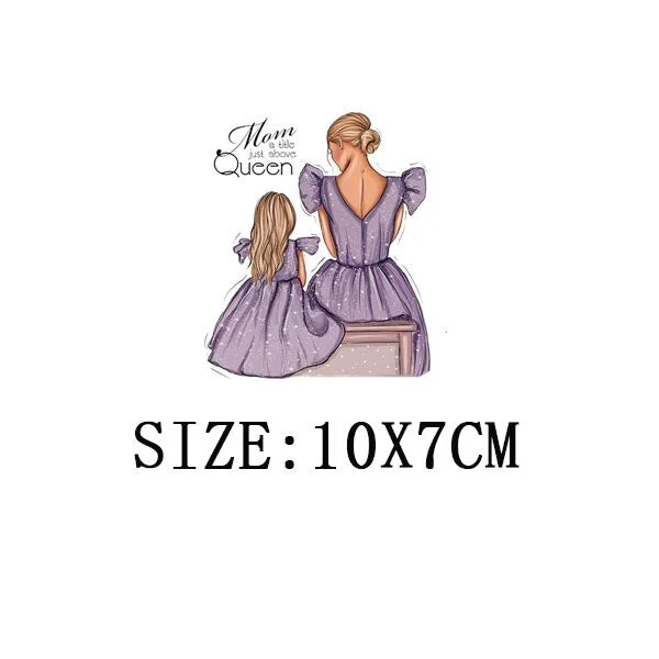 Mom&Children Thermal Stickers On T-shirt DIY Washable Patch On Clothes Lovely Design Iron On Transfer For Hoodies Hat Decoration