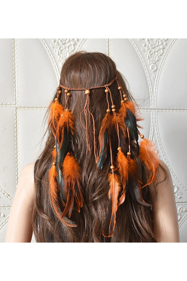 National Style Feather Hair Festival Headdress Hair Accessory