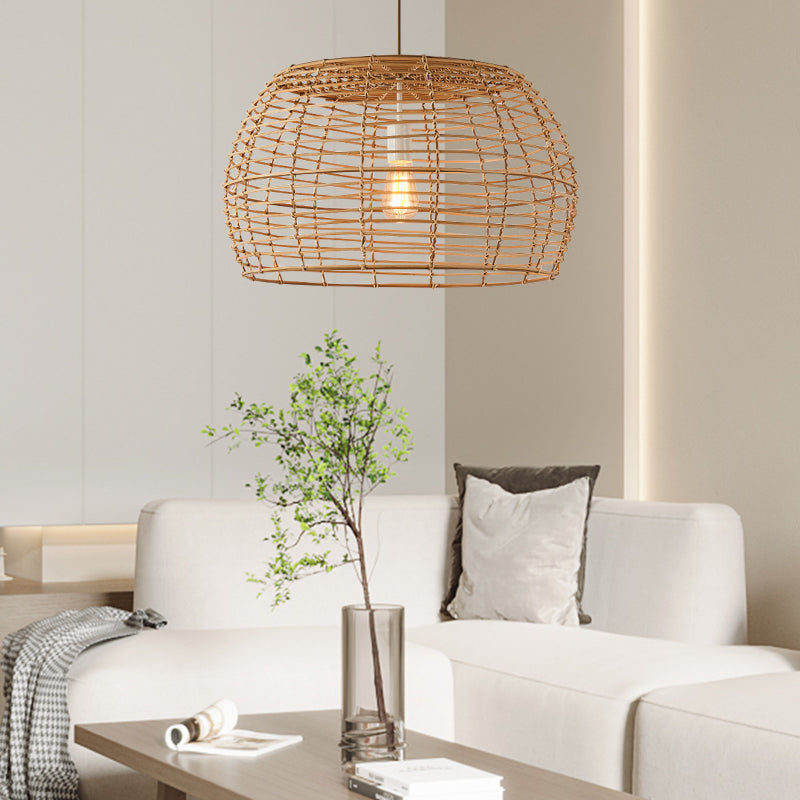 Retro Rattan Pendant Light Fixture Dining Room
