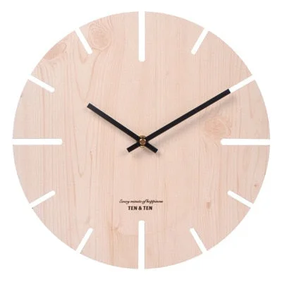 Nordic Retro Wooden Wall Clock Corridor Living Room Decoration Solid Wood Quiet Clocks Hanging Wall Watch Cafe Store Home Decor