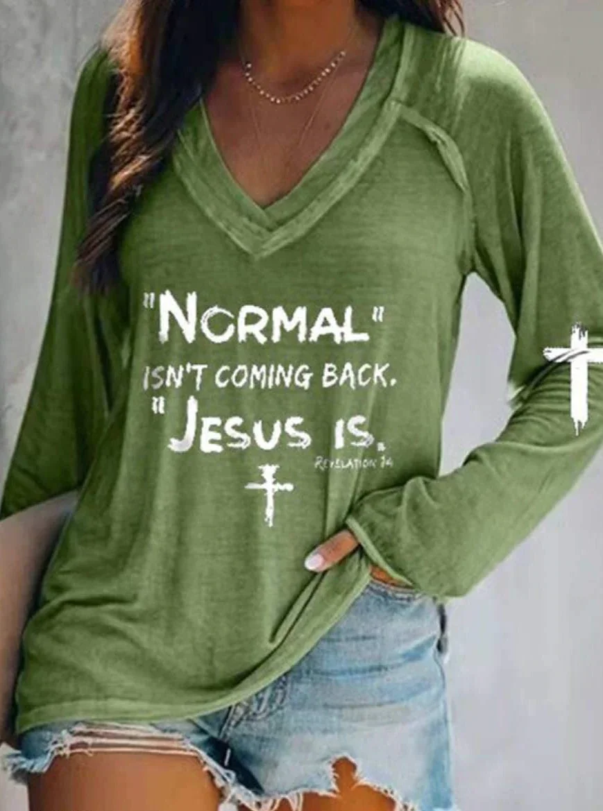 Normal isn't Coming Back Jesus is Print Tee T-Shirt