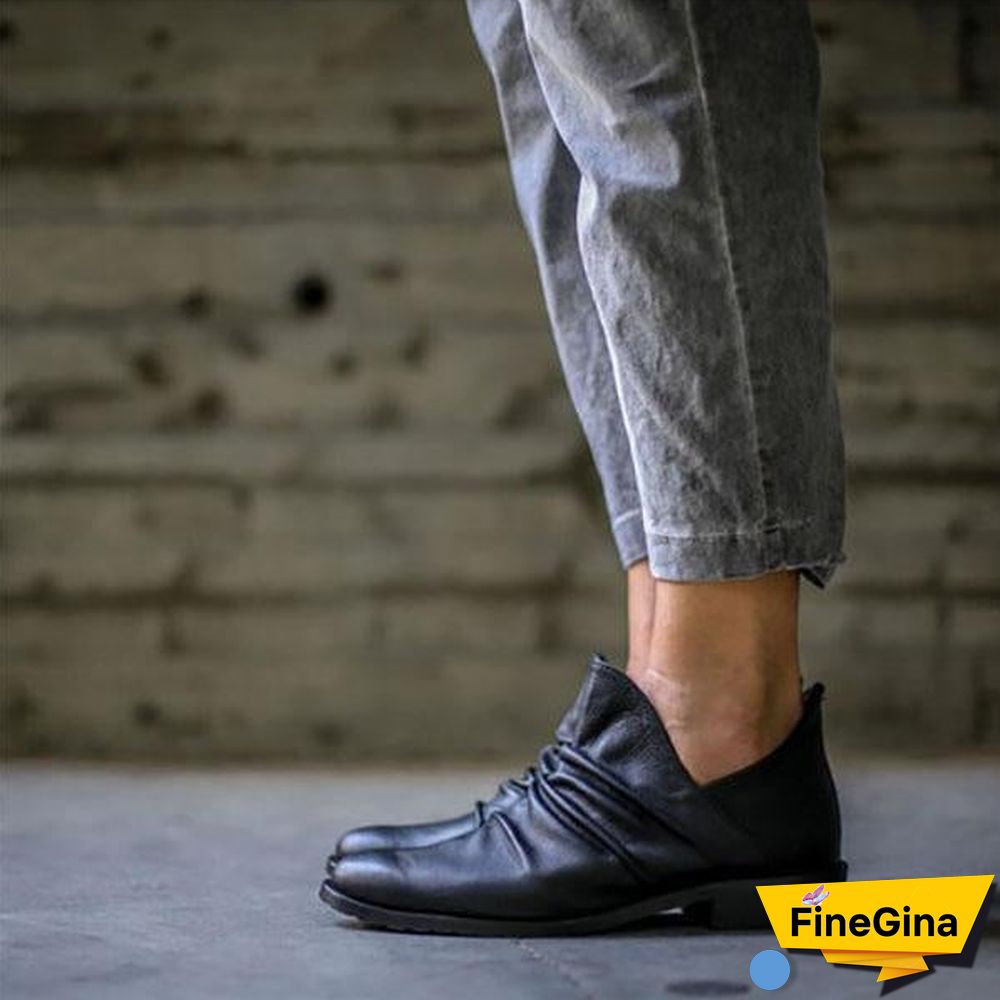 Slip-On Low Heel Casual Boots