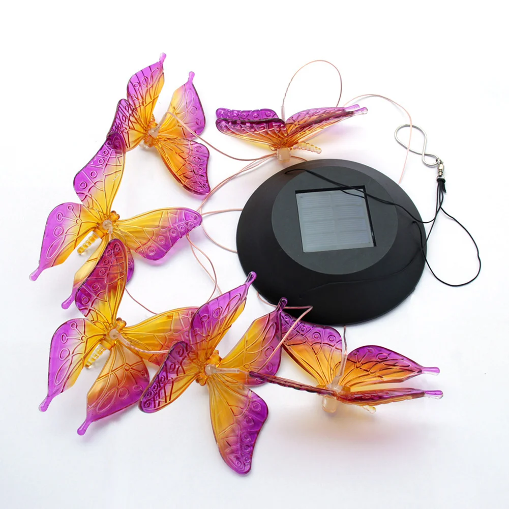 LED Solar Wind Chime Butterfly Light Color Changing IP65 Hanging Lamp (B)