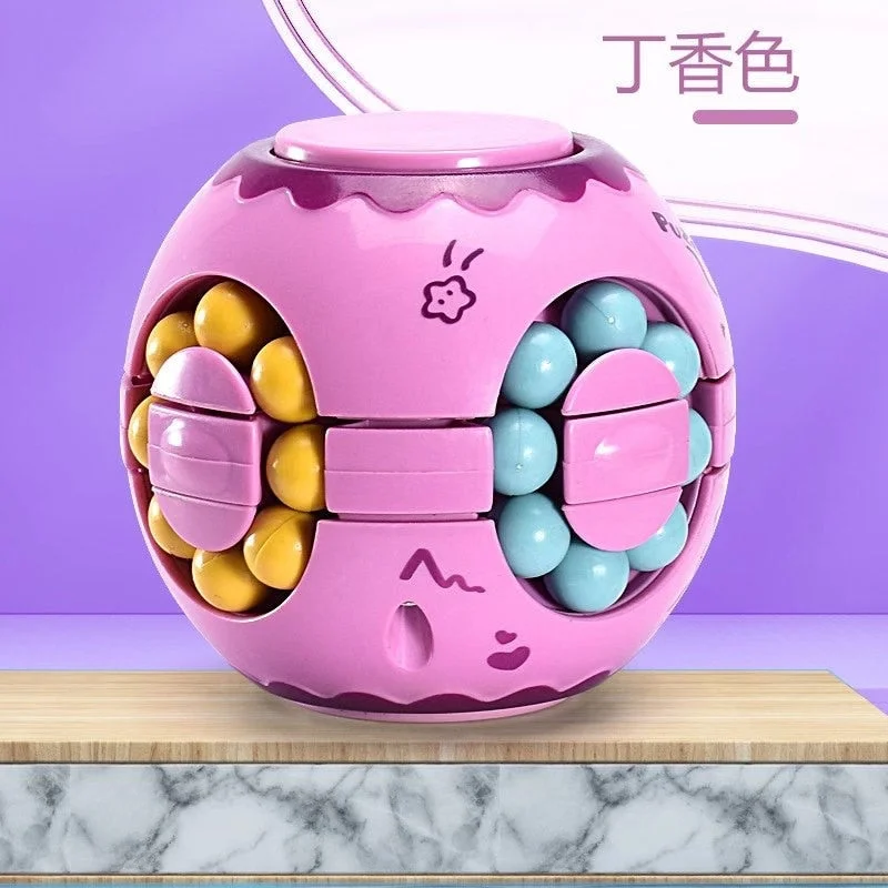 Christmas Gift Rotating Magic Beans Cube Fingertip Fidget Toys Kids Adults Stress Relief Spin Bead Puzzles Children Education Intelligence Game