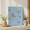 DIY Pearl Painting Blue Planet for Home Wall Decor with Frame(30x40cm)