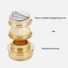 Outdoor Mini Alcohol Stove with Four-Corner Bracket Hiking Backpacking Cookware