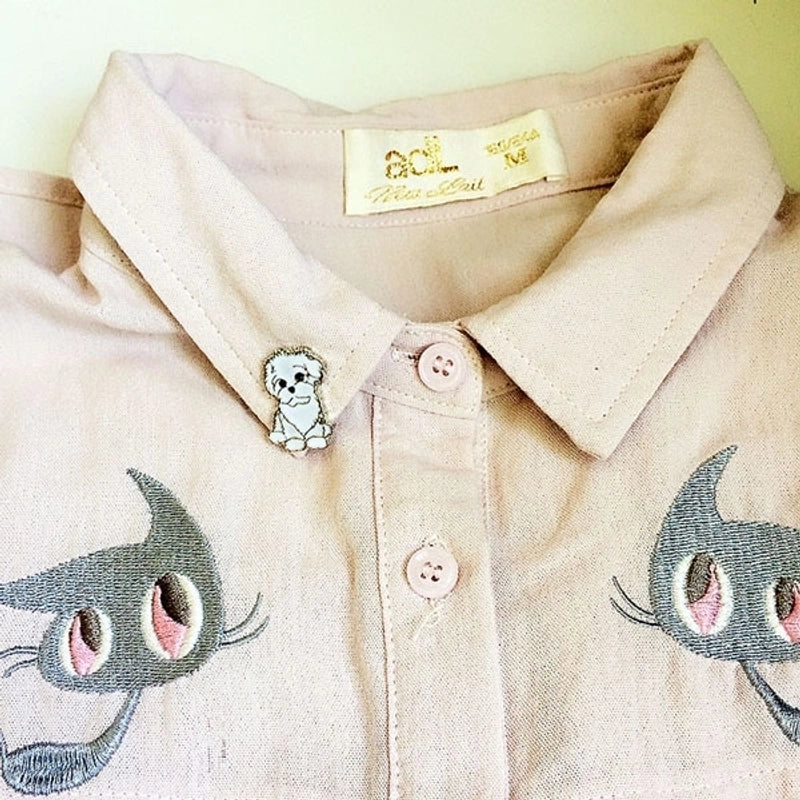 Cute Minimalist Pin Animal Dog Alloy Enamel Unisex Brooches