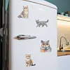 4PCS 2D/Flat Acrylic DIY Diamond Art Fridge Magnet Kit British Shorthair Design DIY Art Fridge Magnet Refrigerator Sticker Magnetic Diamond Art Decor Refrigerator Mailbox Home Decoration DIY Crafts