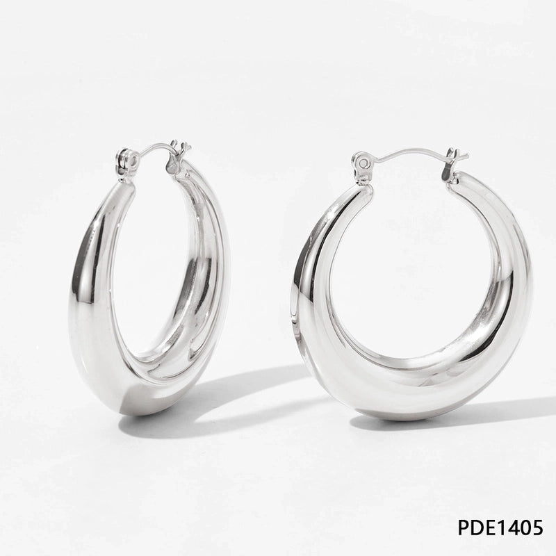 1 Pair IG Style Minimalist Solid Color Plating 304 Stainless Steel 16K Gold Plated White Gold Plated Gold Plated Earrings