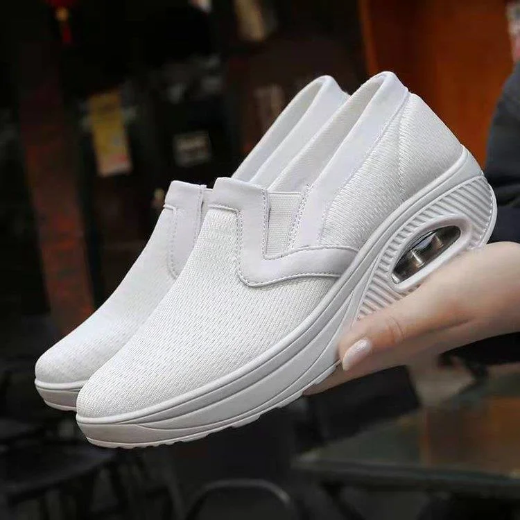 Breakj Breakj 2025 New Flying Women's Shoes Casual Sneakers Lazy Shoes Soft-Soled Permeable Women's Single Shoes Air Cushion Shoes