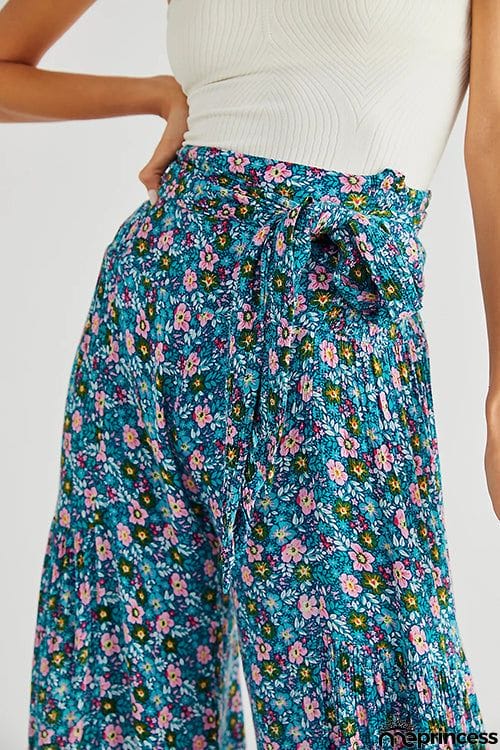 Print Belted Palazzo Pant