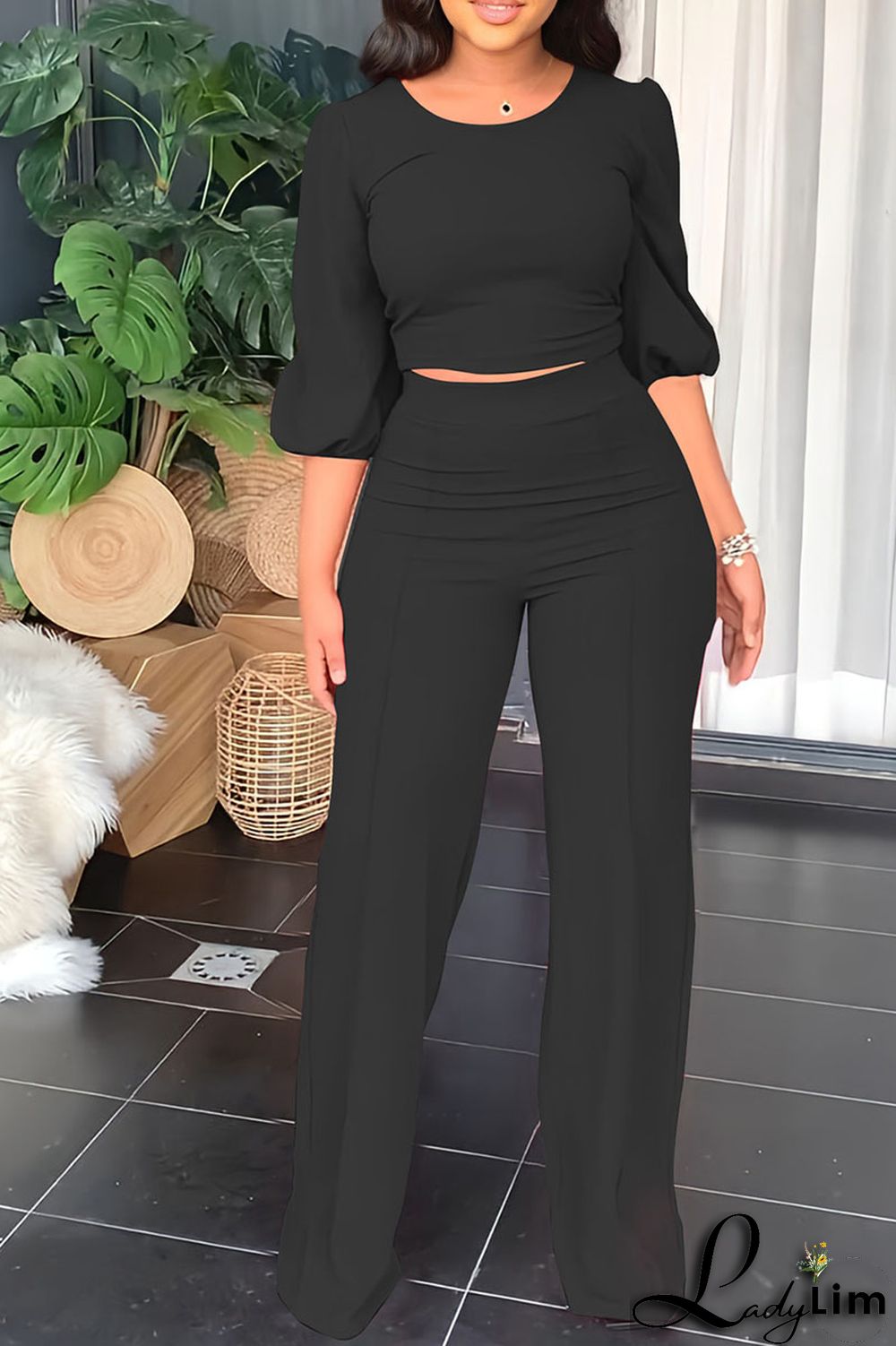 Red Casual Solid Split Joint O Neck Half Sleeve Two Pieces