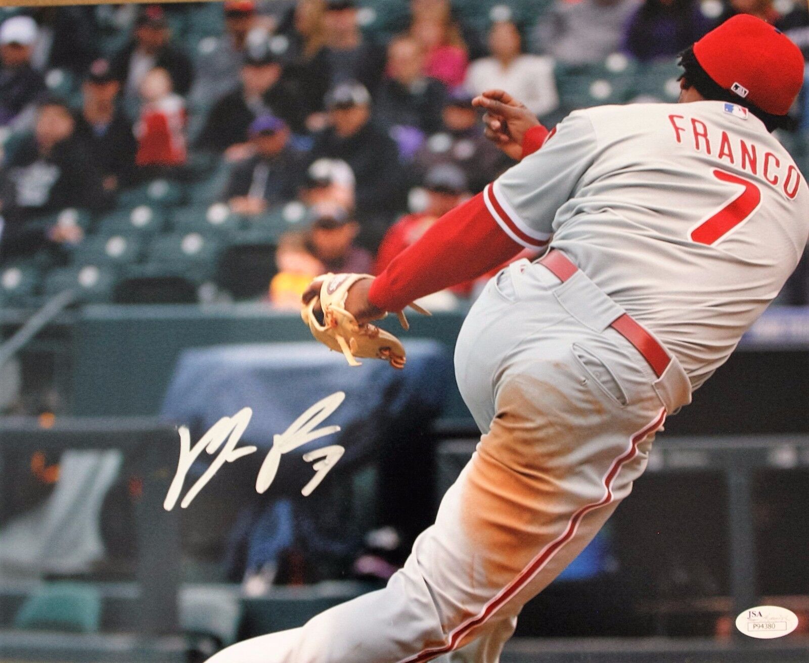 Autographed Maikel Franco Philadelpjia Phillies 11x14 Photo Poster painting with JSA Certificati