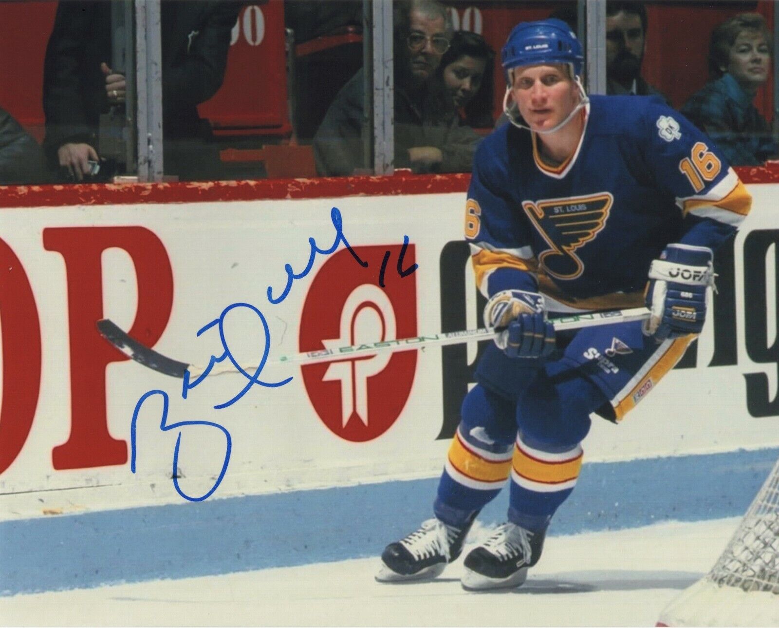 BRETT HULL SIGNED AUTOGRAPH ST. LOUIS BLUES 8X10 Photo Poster painting PROOF