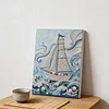 (30x40cm)DIY Pearl Painting Framed Ship Handmade Pearl Material Art Kit Living Room Decor
