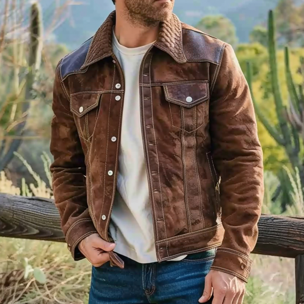 Men's Vintage Leather Jacket / TECHWEAR CLUB / Techwear
