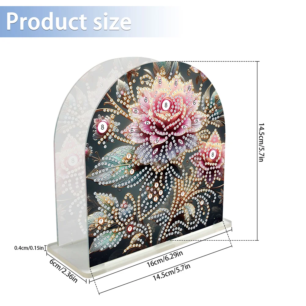 DIY Flowers Acrylic Napkin Holder Diamond Painting Kit for Home Table Decor