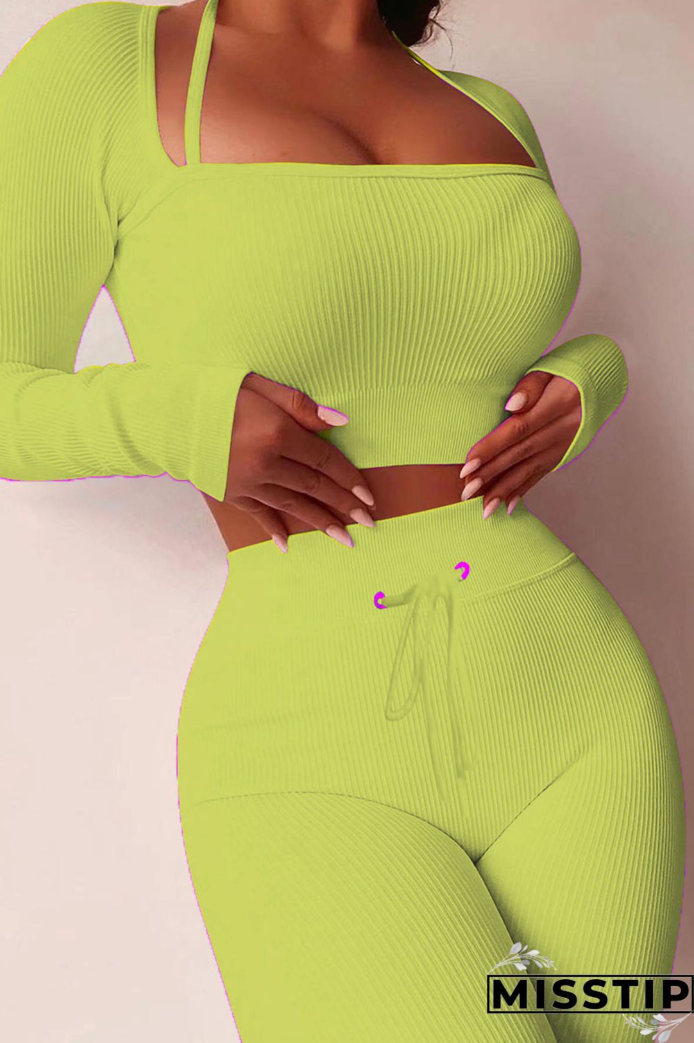 Green Casual Street Solid Patchwork Square Collar Long Sleeve Two Pieces