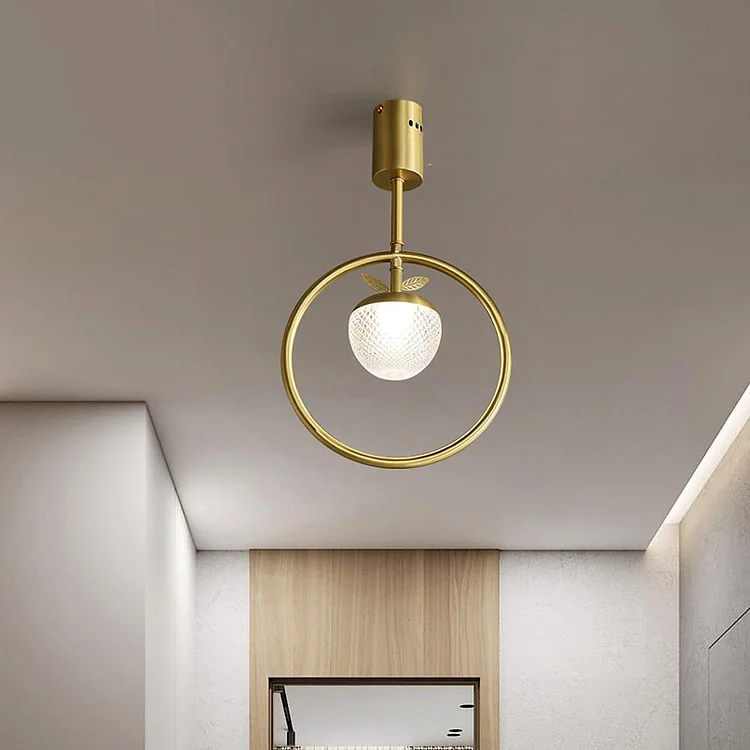 Circle LED Gold Modern Flush Mount Lighting Ceiling Lights Chandeliers - Appledas