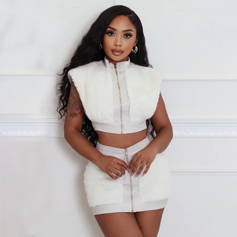 Uveng Uveng Has K24ST426 Fashion Women's Clothing 2024 Autumn New Sexy Hot Babes Ass Skirt Set