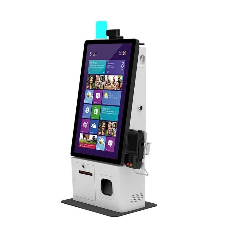 Desktop 24 inch RFID Automatic Self Payment Machine RFID Restaurant Pos Terminal Ordering Kiosk