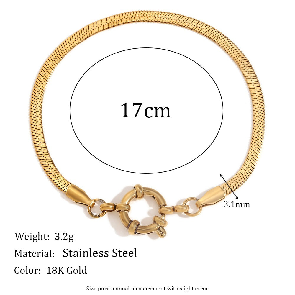 Women Fashion Stripe Geometric Stainless Steel Electroplating Bracelets