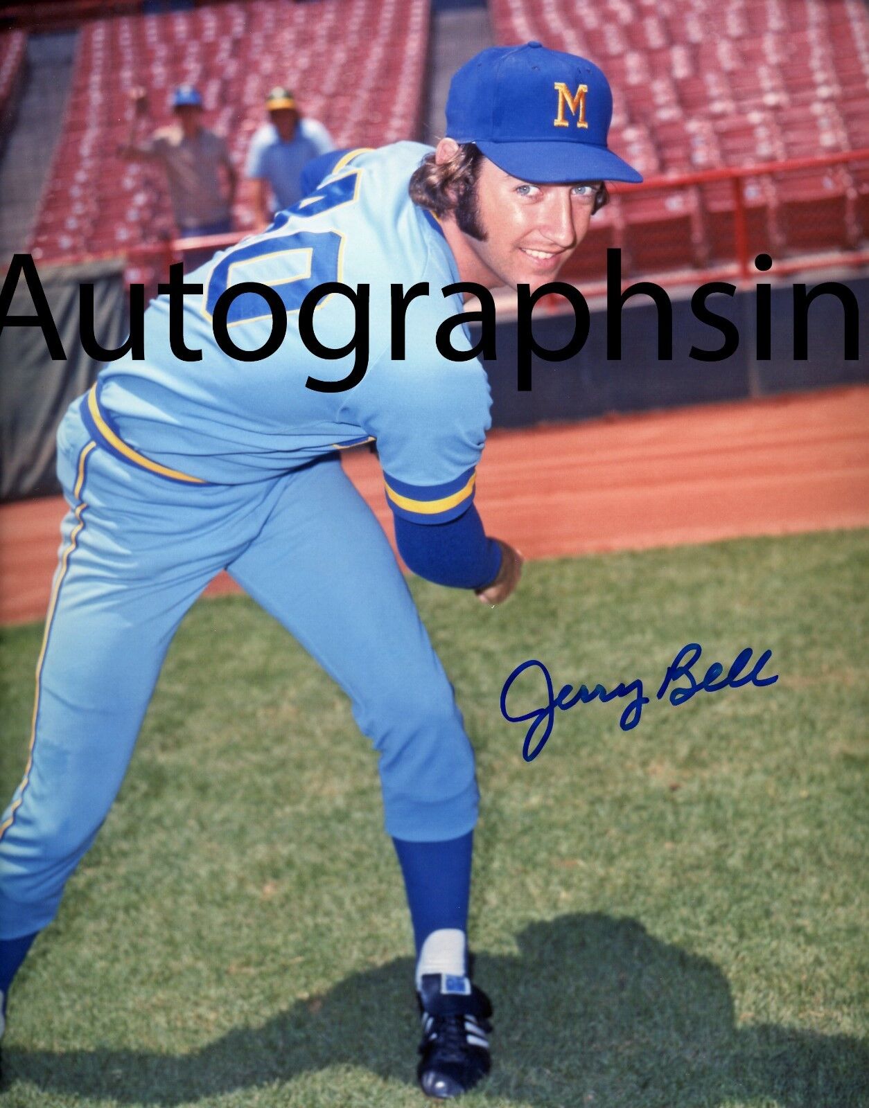 Jerry Bell autographed 8x10 Milwaukee Brewers #1 Private Signing