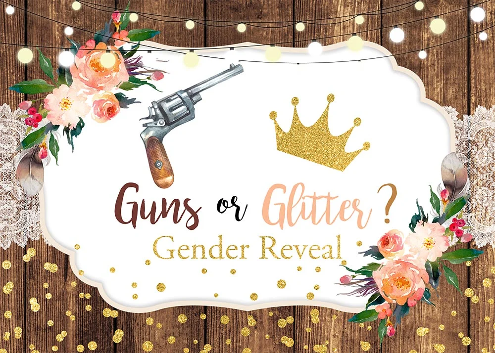 Guns Or Glitter Gender Reveal Backdrop RedBirdParty