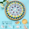 DIY Glass Mosaic Tiles Handmade Mixed Color Mosaic Kits with Wooden Coaster Kits