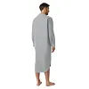 Men's Cotton Long-Sleeved Ethnic Costumes Solid Color Long Shirt Loose Robe