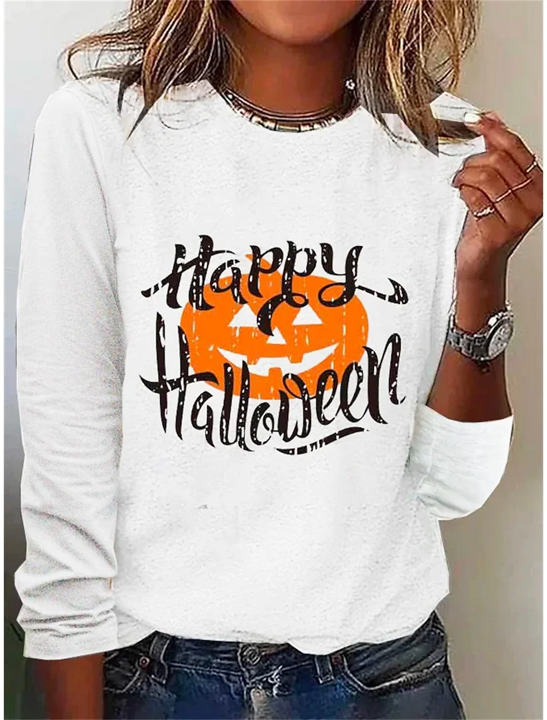 Halloween  Long Sleeve Cotton T-Shirt
