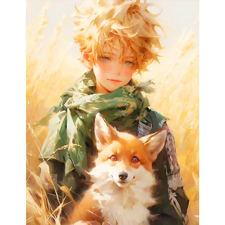 The Little Prince And The Fox Straw Field 50*60CM (Canvas) Full Round Drill Diamond Painting gbfke