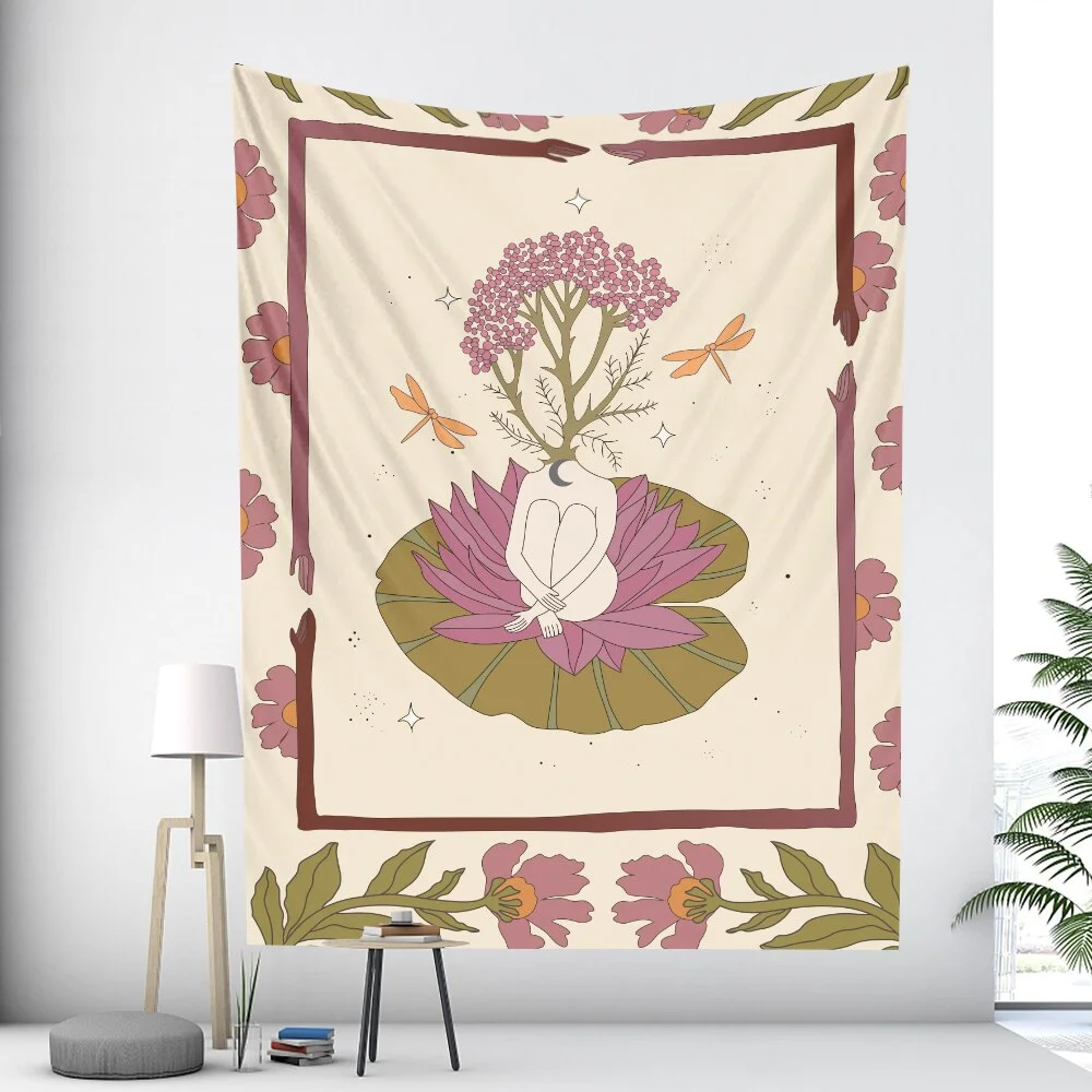 Nigikala Tarot Card Cat Witchcraft Home Decoration Tapestry Hippie Bohemia Wall Hanging Bedroom Wall Decoration Background Cloth