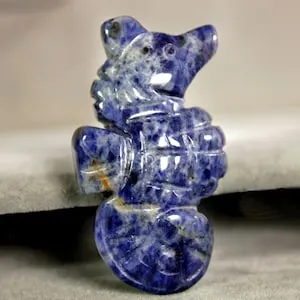 pornhint Pornhint Large Blue Sodalite Seahorse Spirit Animal Totem Fetish Figurine Hand Carved 8737