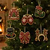 6pcs/set DIY Diamond Special Shape Pearl Art Hanging Acrylic Christmas Tree Ornament Kit