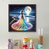 (Counted/Stamped) Beach Rainbow Dress Girl-18CT Cross Stitch 35*35cm/13.78*13.78in
