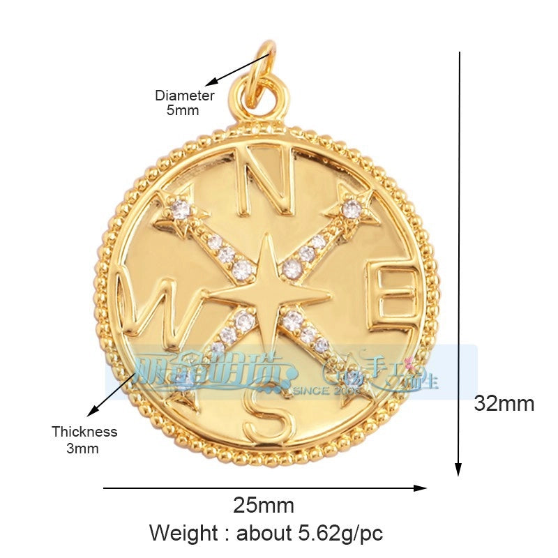 1 Piece 15 * 21mm 18 * 23mm 9*16mm Copper Zircon Sun Star Lightning Pendant Jewelry Accessories