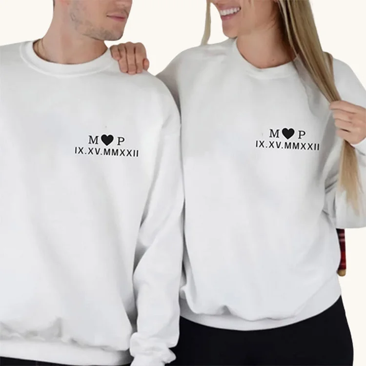 Custom Roman Numeral Sweatshirt, Anniversary Date Sweatshirt