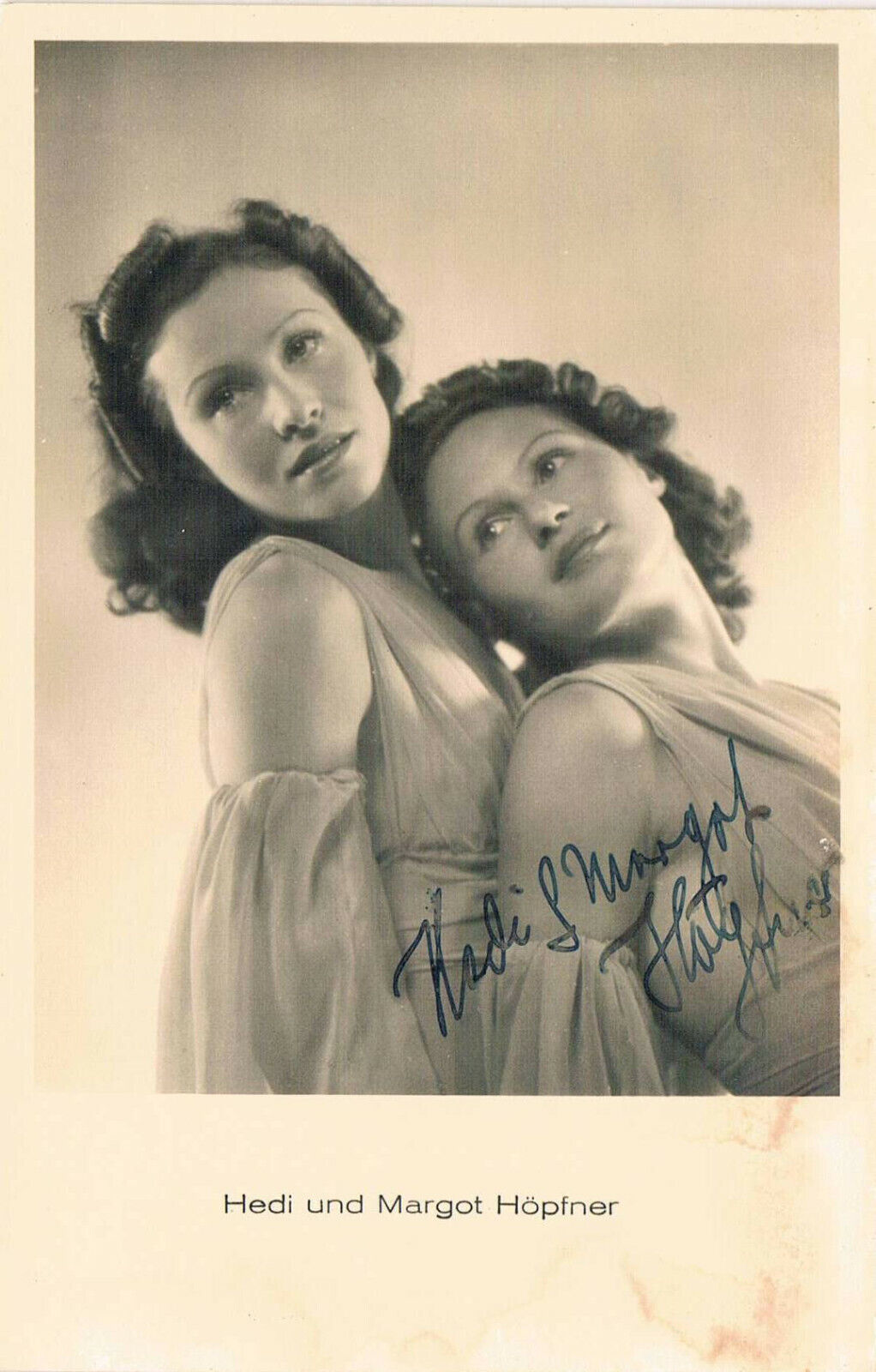 Hedi & Margot H?pfner 1910-88 /1912-2000 autograph signed postcard Photo Poster painting 3.5x5.5